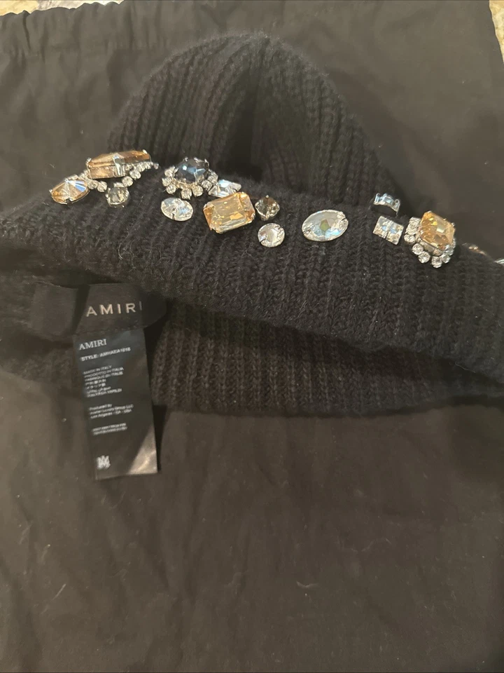 100% Authentic Black Amiri Crystal Embellished Hat  - Image 3 of 4
