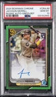 2024 BOWMAN CHROME AUTO GREEN REFRACTOR JACKSON MERRILL RC 9/99 PSA 10