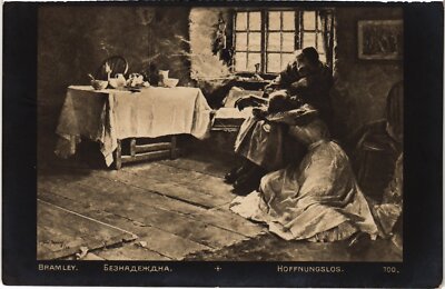 PC RUSSISCHE KUNST BRAMLEY HOFFNUNGSLOS KÜNSTLER SIGNIERT (a44513)