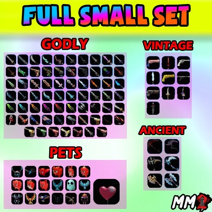 MURDER MYSTERY 2 Mm2 Godly Set (small Set) In Game Items - Very