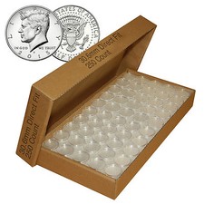 250 Direct Fit Air Tight T30.6 Coin Holders Capsules For JFK HALF DOLLARS T30