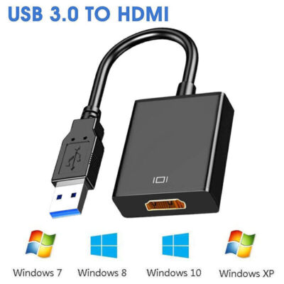 USB 3.0 to HDMI Adapter HD Konverter 1080p für PC HDTV TV Laptop Schwarz Nue