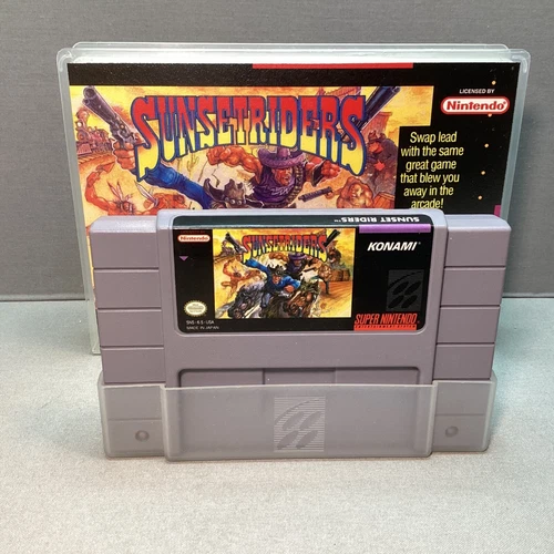Sunset Riders Super Nintendo 1993 SNES Authentic & Tested With Clamshell Case