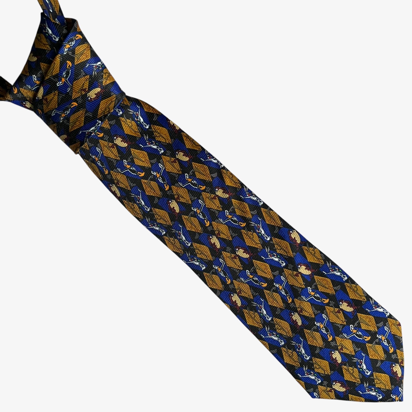 Vintage 90s Looney Tunes Mania 1999 Bugs Bunny Daffy Duck Taz Tie, Novelty