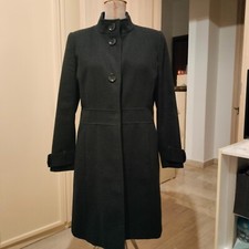 Cappotto Donna Nero con Collo a Cinturino e Bottoni - Taglia 46