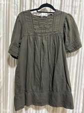  Zara Olive Green Peasant Dress - Size S