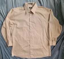 EUC CALVIN KLEIN MENS COTTON BEIGE SHIRT SIZE AS STATED ON TAG XL 17-33/32