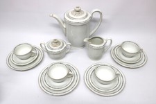 Oskar Schaller Porzellan Kaffee Service 4 Personen Florales Dekor Goldrand