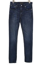 NUDIE Lean Dean Worn Dark Indigo Jeans W29/L34 Skinny Coton Bio 99% 1% Elasthan