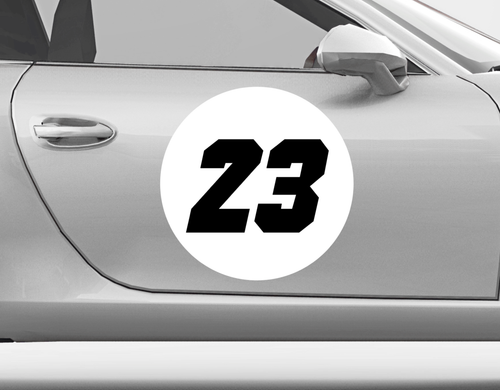 2 X LARGE Round Roundels Race Rally Numbers - Stickers/Decals Car Door ...