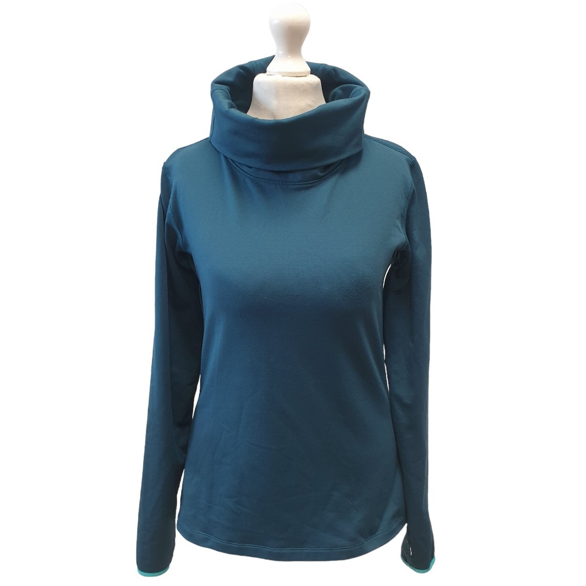 Nike Pro Dri-Fit Blue Sports Top Roll Neck Long Sleeve Womens UK M