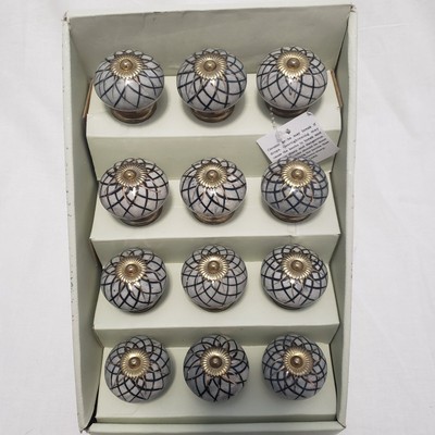 Casa Decor black cream gold Set Of 12 Drawer Pulls And Kitchen Drawer Door Pulls