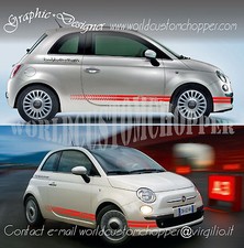 2 KLEBEBÄNDER FIAT 500 KOMPONENTEN SET AUTO TUNING STREIFEN STICKERS DECAL 
