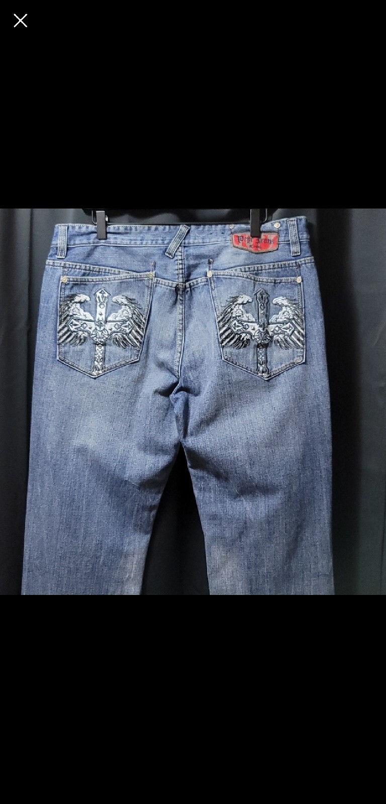 GUC Vintage Pepe Jeans London UK Men's Jeans - 36 X 32 - Embroidered Cross Wings image 3