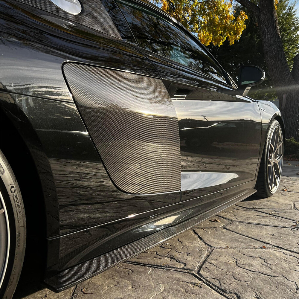 For Audi R8 V10 Gen 2 2016-2019 Real Carbon Side Skirts Lip Extensions Splitters