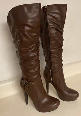 Heel G By Guess Knee High Boots Darrlin G By Guess Knee-Hi Brown
