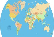 6677.World Map POSTER.Atlas.School Home room Decoration.Graphic art design