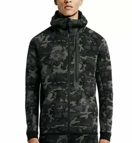 Uitgaan seinpaal Reizende handelaar NWT Men&#039;s Nike Tech Fleece AW77 Hoodie Jacket Camo Black Gray 2XL  678950 233 | eBay