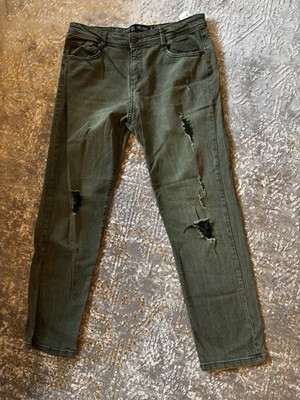 Zara Damen Jeans, Trafaluc, Größe EUR 36, olivgrün