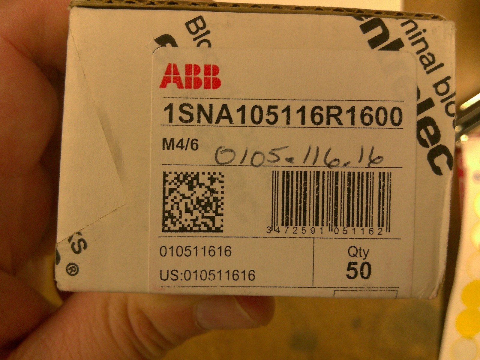 ENTRELEC 0105 116.16 ABB 1SNA105116R1600 -- 50PCS NEW
