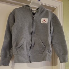 Nike Air Jordan Flight Signature Full Zip Gray Hoodie Jacket size Kids 8