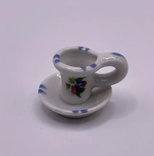 Vintage Miniature Tiny Porcelain Candle Holder Reutter Dollhouse Decor ***