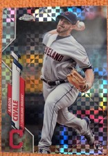 2020 Topps Chrome Xfractor #143 Aaron Civale MT Rookie Card. rookie card picture