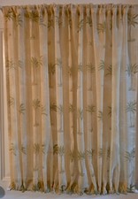 Half door curtain Palm Tree Sheer Fabric 55" wide 30"