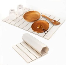 Large Stone Dish Drying Mat Kitchen Counter 24" x 16" Stone Drying Mat Foldable