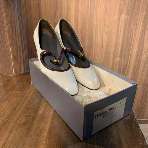 Escarpins Christian Dior talon cuir blanc EU38/US8 57934c