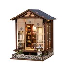 Japanese Tea House DIY Dollhouse Kit – Miniature House Book Nook with LED Light