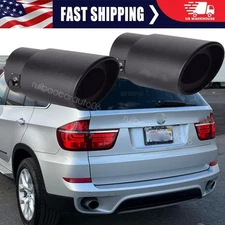 FOR 2013 BMW X5 xDrive35 2Pcs StainlessSteel Exhaust Pipe Tail Muffler TipChrome