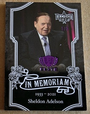 Decision 2024 Elite Sheldon Adelson In Memoriam #E25 Purple Foil #'d 1/2