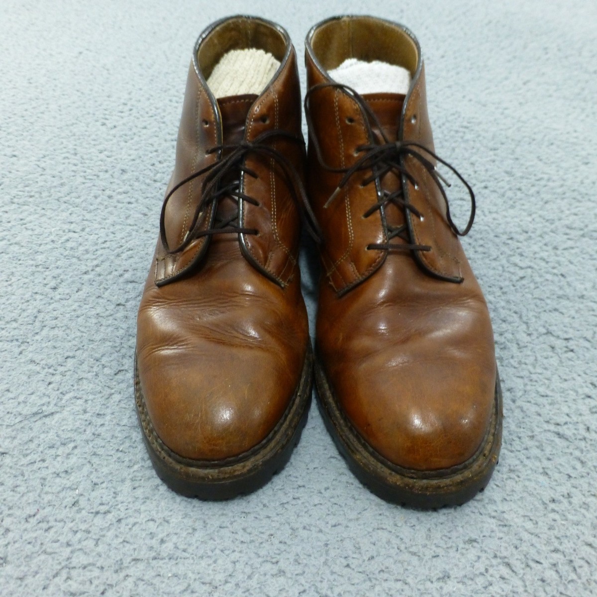 J Crew Mens Leather Kenton Chukka Boots 10D Cognac Brown Lug  display picture 3