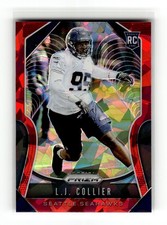 L.J. Collier 2019 Panini Prizm #380 Rookie Seattle Seahawks Red Ice RC
