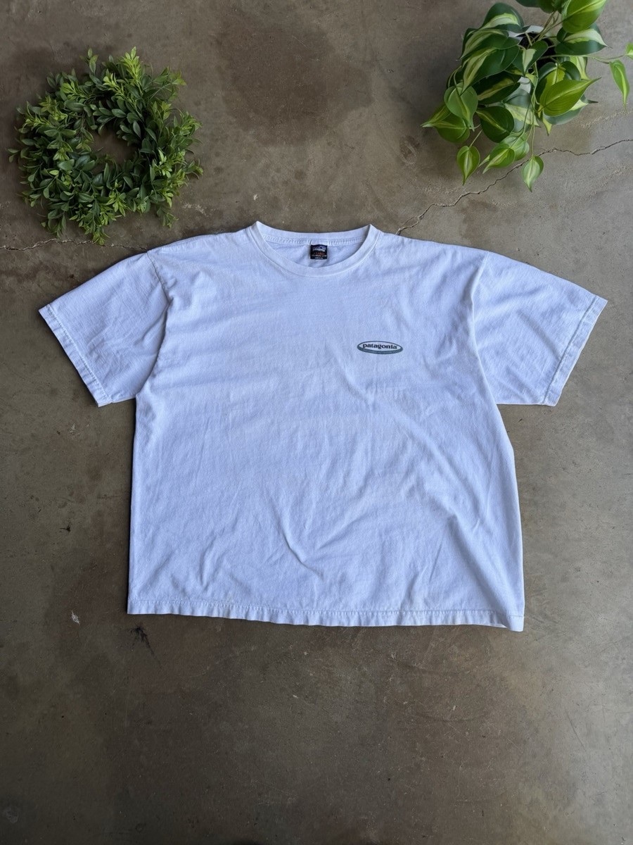 Vintage 90s Patagonia Logo T-shirt Size XL Organic Cotton Made In