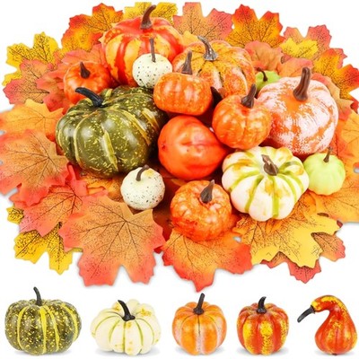 Künstliche Kürbisse Herbstdekoration Halloween Thanksgiving 44 Stück