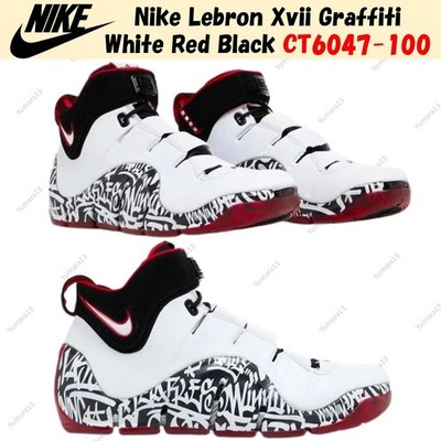 Nike Lebron Xvii Graffiti White Red Black CT6047-100 Men's Size
