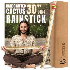 30" Cactus Rainstick from Chile - Authentic Handcrafted Rain Stick Musical In...
