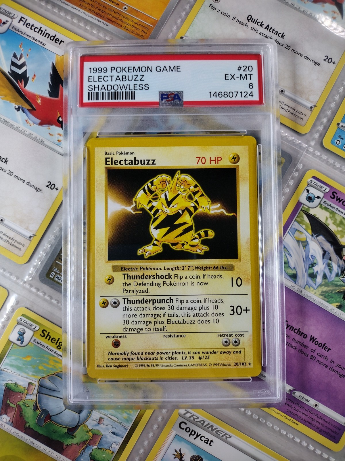 Electabuzz 1999 Pokemon Game Shadowless #20 | PSA 6 | with Goodies!