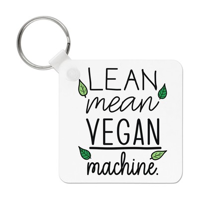Schlüsselanhänger Lean Mean Vegan Machine lustig vegetarisch Pflanzentierliebhaber