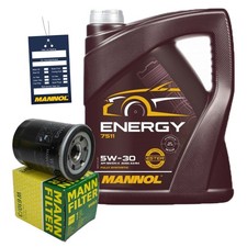 MANN-FILTER ÖLFILTER für FIAT STILO MAZDA OPEL mit 5L MANNOL ENERGY 5W30 MOTORÖL