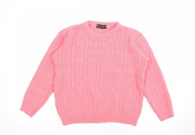 New Choice Acrylpullover Pullover Damen Rosa Rundhals Größe S