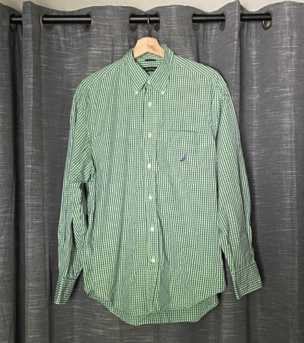 Chemise Homme Nautica à Manches Longues - Taille M - Occasion Très Bon état - Style à Carreaux Et Boutons