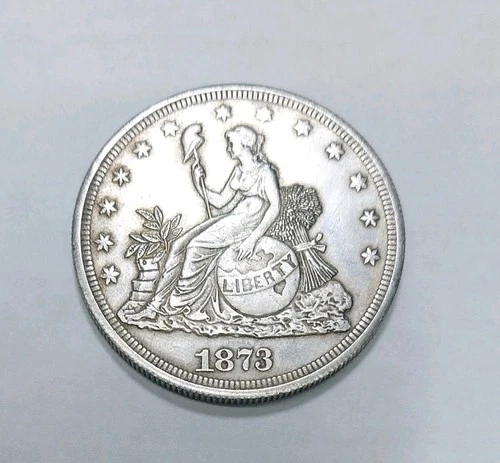 1873 Trade Dollar 1st. Year F / VF Details Plugged ,reprint.