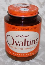 Original Unsweetened Ovaltine Jar & Sealed Contents w/ Metal Lid