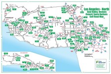 Golf Road Map - Los Angeles North Golf Map - Golf Travel Map - Golf Assessory