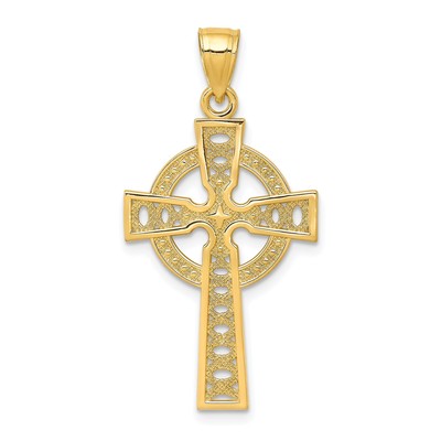 10k Gelbgold Keltenkreuz Anhänger Halskette für Männer Frauen Religiöser Schmuck