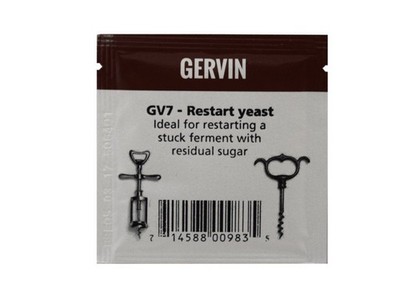 Gervin GV7 Restart Weinhefe 5g Beutel zum Wiederanfangen festsitzender Weingärungen