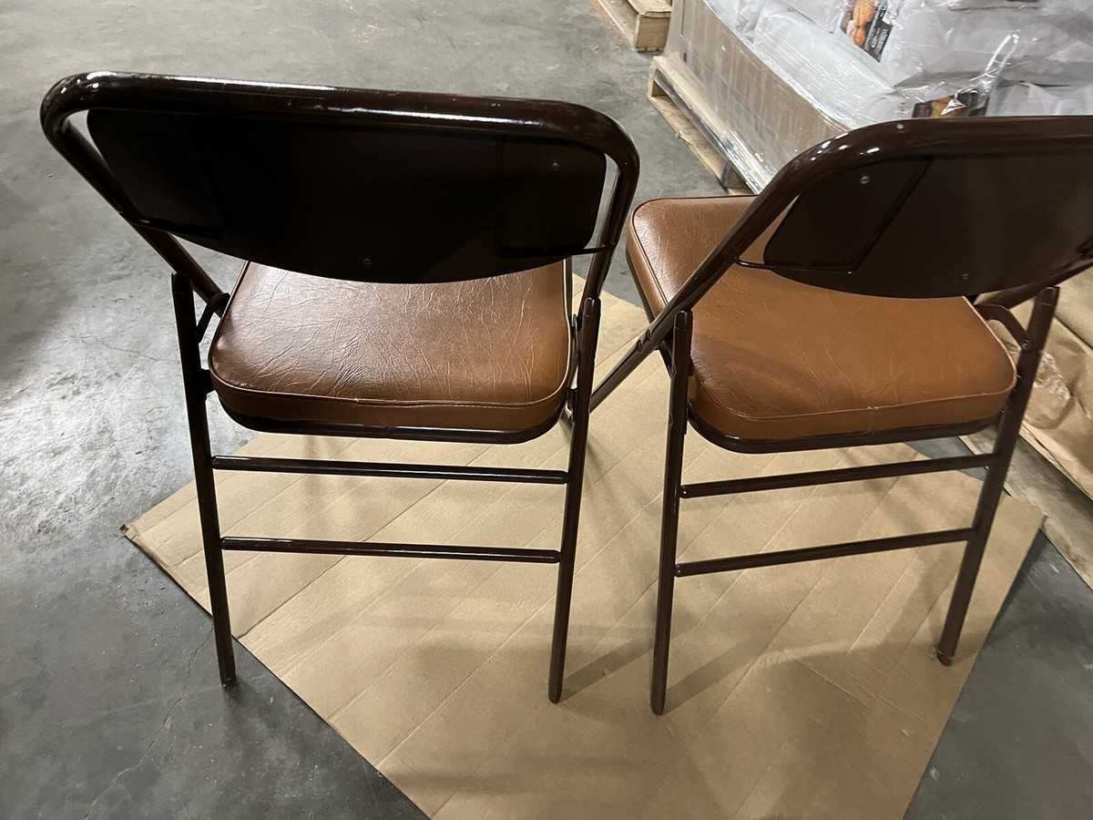 samsonite folding chairs vintage pair USA brown / brown | eBay